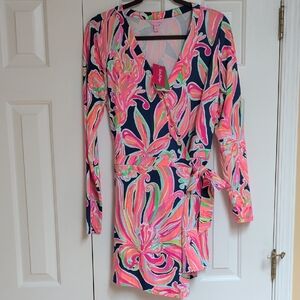 NWT Lilly Pulitzer Floral Wrap Romper Size M